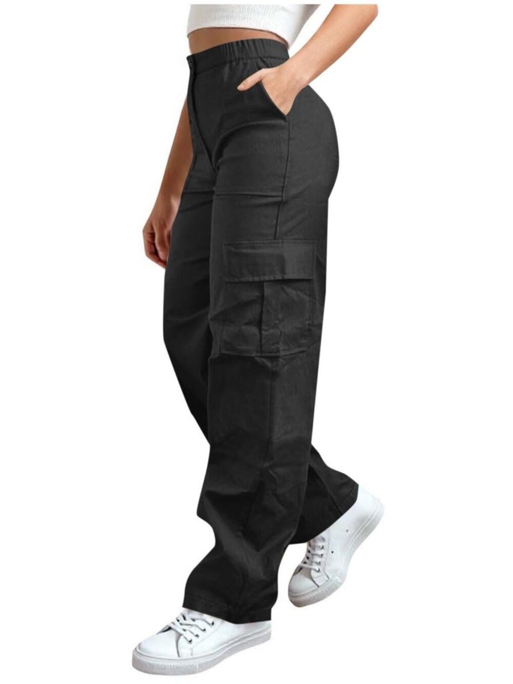 🆕 Cargo Pants for Women Stretchy High Waisted Tactical Trousers Trendy Wide